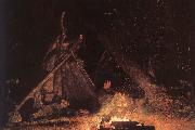 Winslow Homer Campfire painting